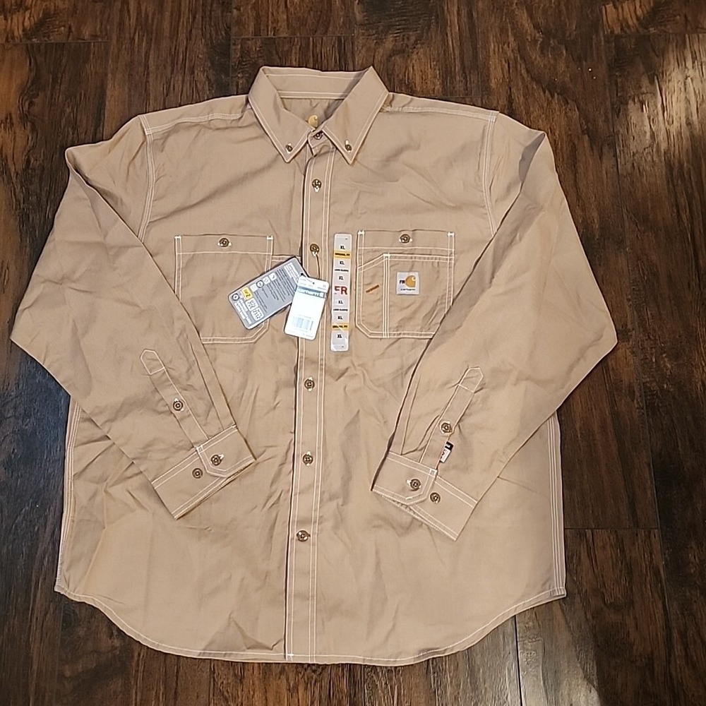 Carhartt Men's Long-Sleeve, Dark Khaki, X-Large